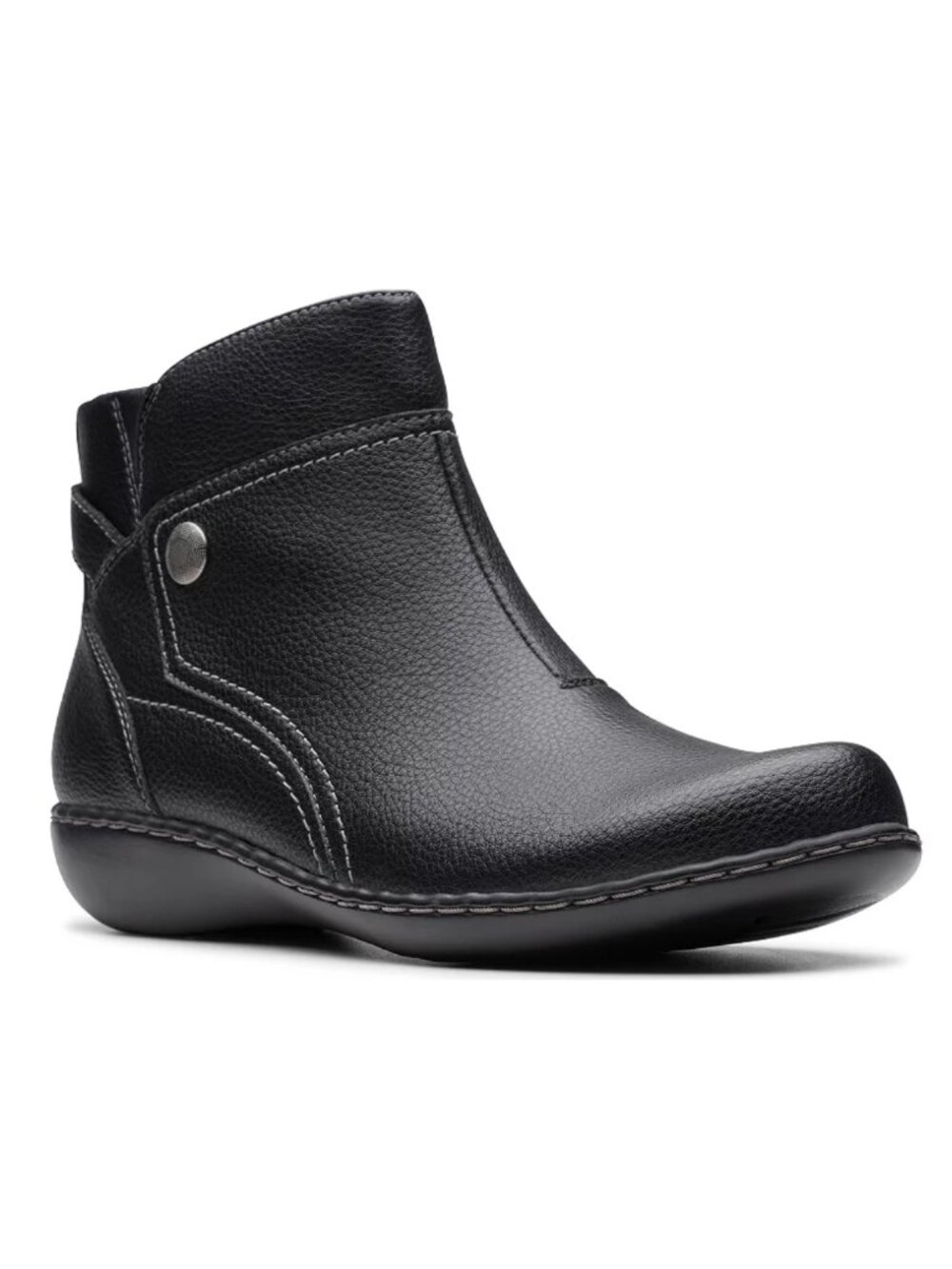 Clarks Ashland Mabel Ankle Boots Black Leather Women's - 8M